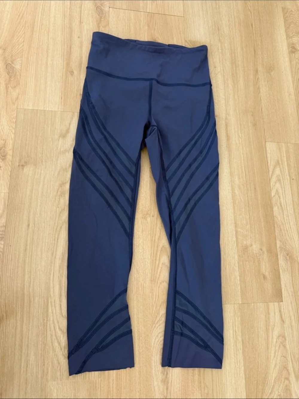 lululemon athletica Navy Blue High-Waist Leggings with Chevron Detail